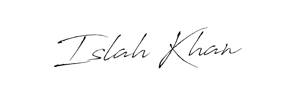Create a beautiful signature design for name Islah Khan. With this signature (Antro_Vectra) fonts, you can make a handwritten signature for free. Islah Khan signature style 6 images and pictures png