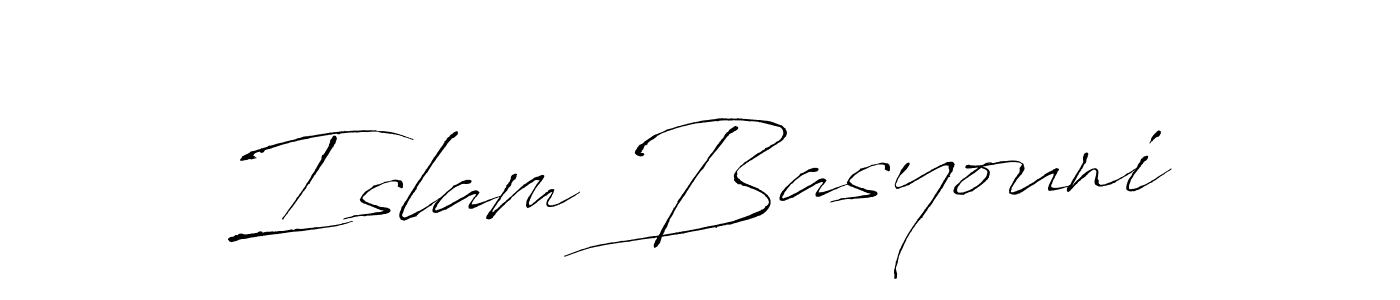 Design your own signature with our free online signature maker. With this signature software, you can create a handwritten (Antro_Vectra) signature for name Islam Basyouni. Islam Basyouni signature style 6 images and pictures png
