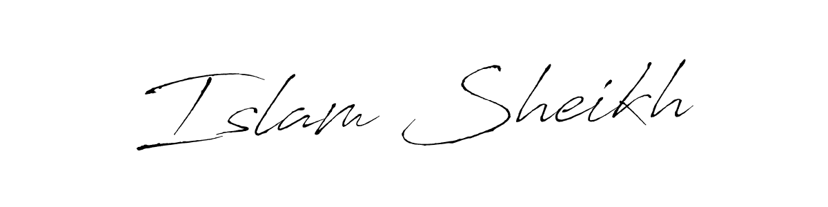 How to make Islam Sheikh name signature. Use Antro_Vectra style for creating short signs online. This is the latest handwritten sign. Islam Sheikh signature style 6 images and pictures png