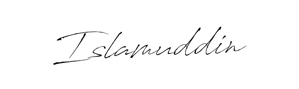 Make a beautiful signature design for name Islamuddin. With this signature (Antro_Vectra) style, you can create a handwritten signature for free. Islamuddin signature style 6 images and pictures png