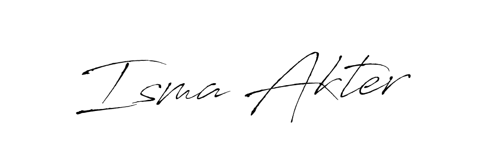 How to make Isma Akter name signature. Use Antro_Vectra style for creating short signs online. This is the latest handwritten sign. Isma Akter signature style 6 images and pictures png