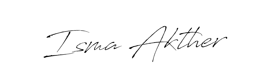 Create a beautiful signature design for name Isma Akther. With this signature (Antro_Vectra) fonts, you can make a handwritten signature for free. Isma Akther signature style 6 images and pictures png