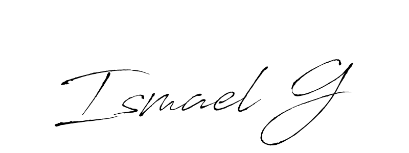 Make a beautiful signature design for name Ismael G. With this signature (Antro_Vectra) style, you can create a handwritten signature for free. Ismael G signature style 6 images and pictures png