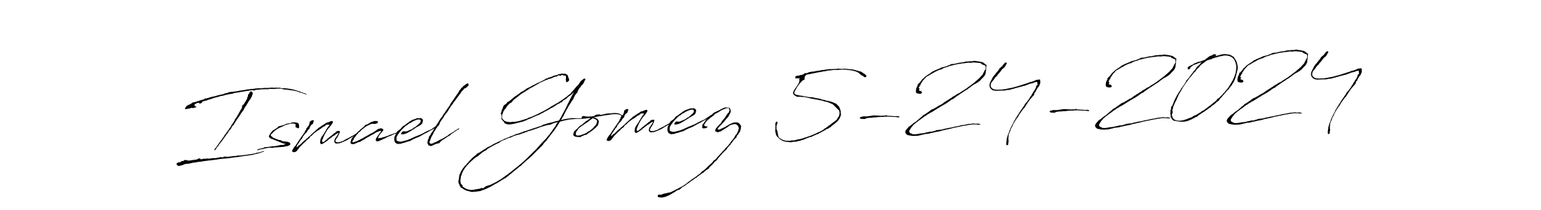 The best way (Antro_Vectra) to make a short signature is to pick only two or three words in your name. The name Ismael Gomez 5-24-2024 include a total of six letters. For converting this name. Ismael Gomez 5-24-2024 signature style 6 images and pictures png