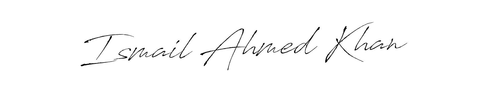 Antro_Vectra is a professional signature style that is perfect for those who want to add a touch of class to their signature. It is also a great choice for those who want to make their signature more unique. Get Ismail Ahmed Khan name to fancy signature for free. Ismail Ahmed Khan signature style 6 images and pictures png