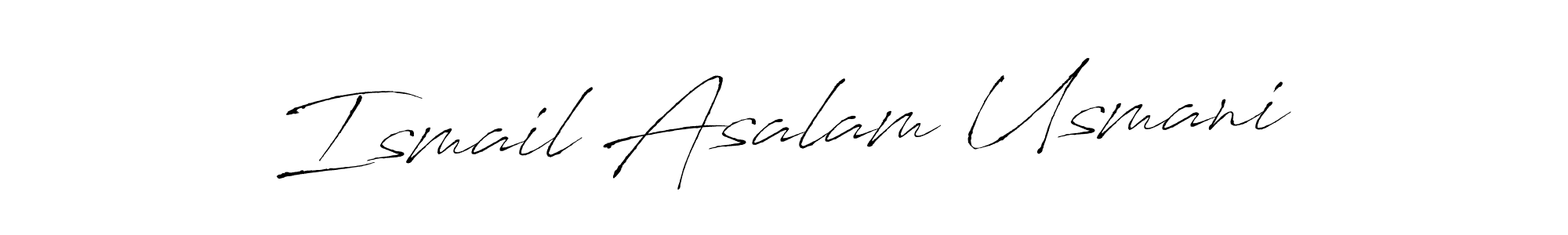 Create a beautiful signature design for name Ismail Asalam Usmani. With this signature (Antro_Vectra) fonts, you can make a handwritten signature for free. Ismail Asalam Usmani signature style 6 images and pictures png