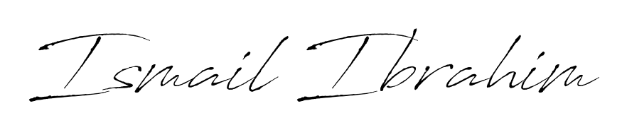 Designed for modern professionals: Ismail Ibrahim name signature crafted with Antro_Vectra script. Ready for digital PDF workflows. Ismail Ibrahim signature style 6 images and pictures png