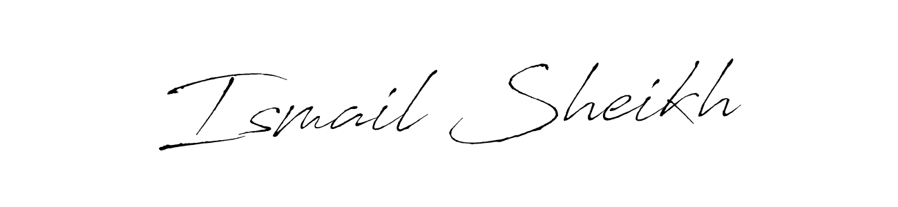 How to make Ismail Sheikh name signature. Use Antro_Vectra style for creating short signs online. This is the latest handwritten sign. Ismail Sheikh signature style 6 images and pictures png