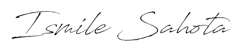 Designed for modern professionals: Ismile Sahota name signature crafted with Antro_Vectra script. Ready for digital PDF workflows. Ismile Sahota signature style 6 images and pictures png