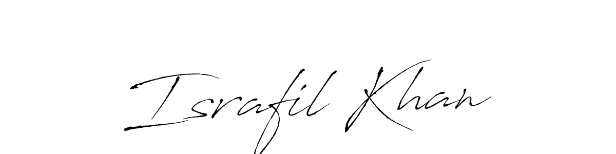 Design your own signature with our free online signature maker. With this signature software, you can create a handwritten (Antro_Vectra) signature for name Israfil Khan. Israfil Khan signature style 6 images and pictures png