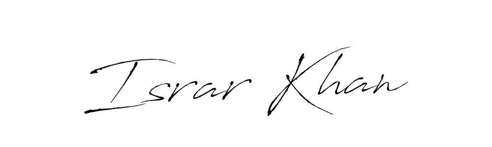 Create a beautiful signature design for name Israr Khan. With this signature (Antro_Vectra) fonts, you can make a handwritten signature for free. Israr Khan signature style 6 images and pictures png