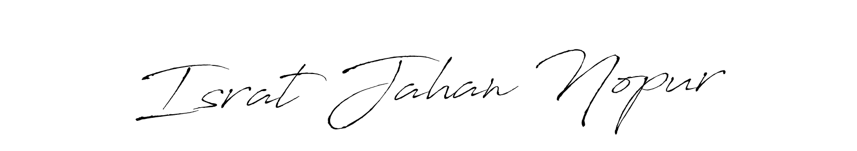 Design your own signature with our free online signature maker. With this signature software, you can create a handwritten (Antro_Vectra) signature for name Israt Jahan Nopur. Israt Jahan Nopur signature style 6 images and pictures png