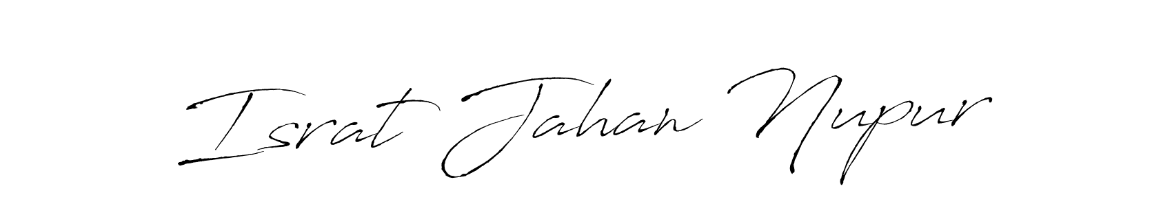 Create a beautiful signature design for name Israt Jahan Nupur. With this signature (Antro_Vectra) fonts, you can make a handwritten signature for free. Israt Jahan Nupur signature style 6 images and pictures png