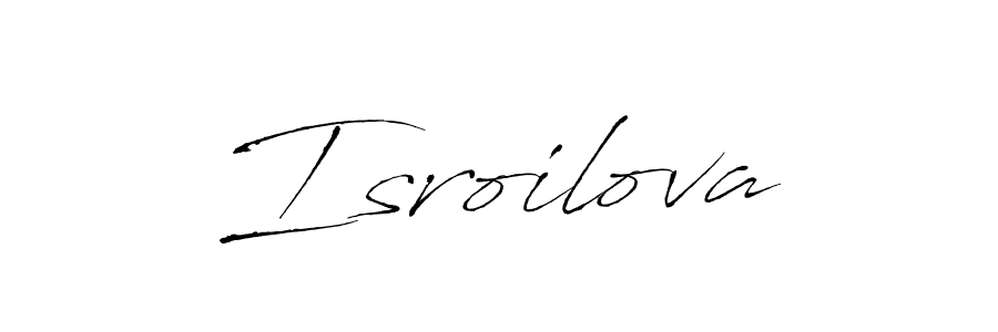 Use a signature maker to create a handwritten signature online. With this signature software, you can design (Antro_Vectra) your own signature for name Isroilova. Isroilova signature style 6 images and pictures png