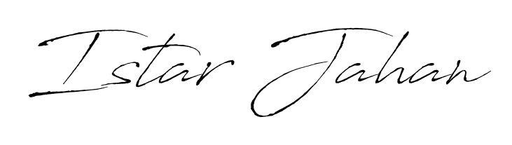 The Antro_Vectra handwriting style adds charm and authenticity to name Istar Jahan. A wonderful choice for personal thank-you notes. Istar Jahan signature style 6 images and pictures png
