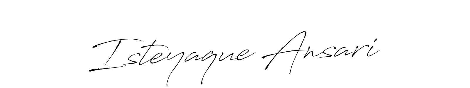 The best way (Antro_Vectra) to make a short signature is to pick only two or three words in your name. The name Isteyaque Ansari include a total of six letters. For converting this name. Isteyaque Ansari signature style 6 images and pictures png