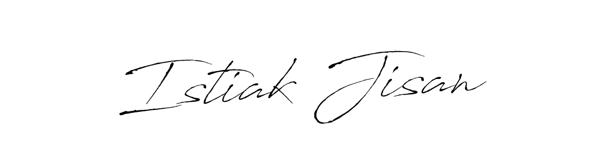 How to make Istiak Jisan name signature. Use Antro_Vectra style for creating short signs online. This is the latest handwritten sign. Istiak Jisan signature style 6 images and pictures png