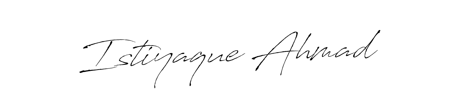 Make a beautiful signature design for name Istiyaque Ahmad. With this signature (Antro_Vectra) style, you can create a handwritten signature for free. Istiyaque Ahmad signature style 6 images and pictures png