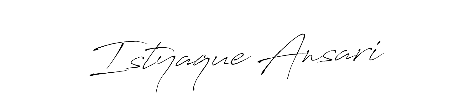 How to make Istyaque Ansari name signature. Use Antro_Vectra style for creating short signs online. This is the latest handwritten sign. Istyaque Ansari signature style 6 images and pictures png