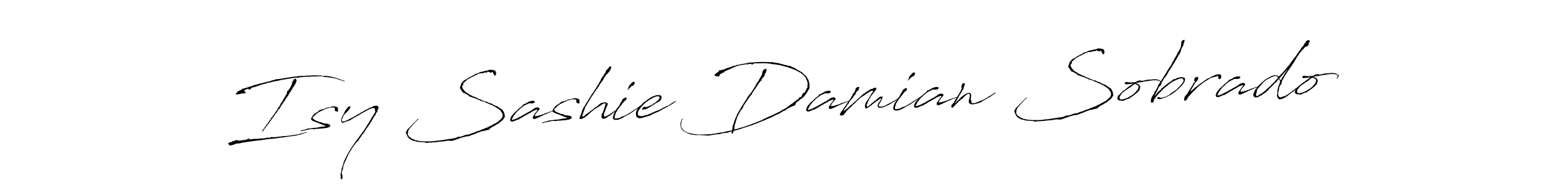 Use a signature maker to create a handwritten signature online. With this signature software, you can design (Antro_Vectra) your own signature for name Isy Sashie Damian Sobrado. Isy Sashie Damian Sobrado signature style 6 images and pictures png