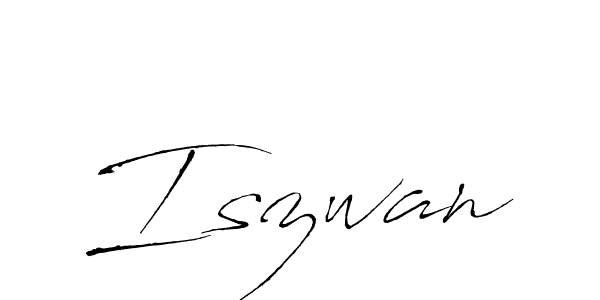 Create a beautiful signature design for name Iszwan. With this signature (Antro_Vectra) fonts, you can make a handwritten signature for free. Iszwan signature style 6 images and pictures png