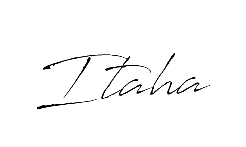 How to make Itaha signature? Antro_Vectra is a professional autograph style. Create handwritten signature for Itaha name. Itaha signature style 6 images and pictures png