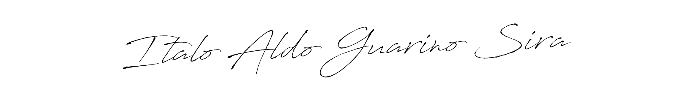Design your own signature with our free online signature maker. With this signature software, you can create a handwritten (Antro_Vectra) signature for name Italo Aldo Guarino Sira. Italo Aldo Guarino Sira signature style 6 images and pictures png
