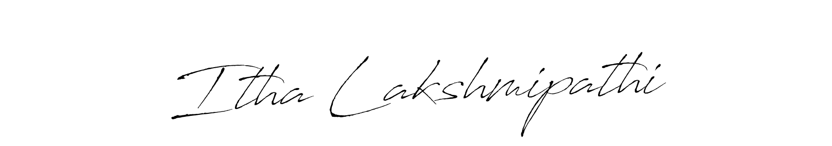 The best way (Antro_Vectra) to make a short signature is to pick only two or three words in your name. The name Itha Lakshmipathi include a total of six letters. For converting this name. Itha Lakshmipathi signature style 6 images and pictures png