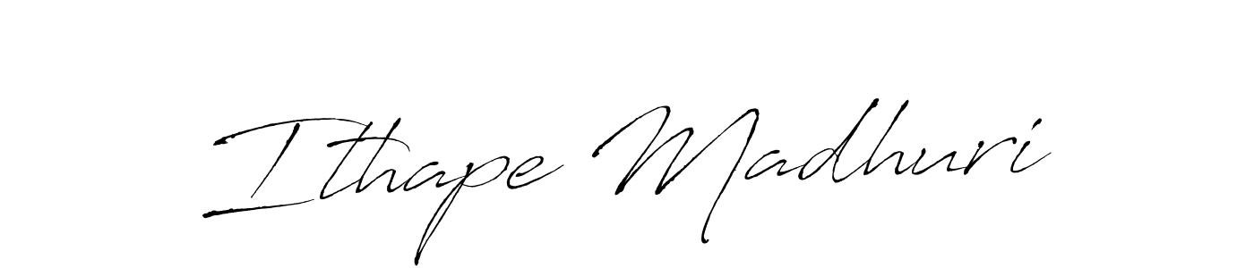 How to make Ithape Madhuri name signature. Use Antro_Vectra style for creating short signs online. This is the latest handwritten sign. Ithape Madhuri signature style 6 images and pictures png