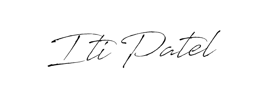 How to make Iti Patel signature? Antro_Vectra is a professional autograph style. Create handwritten signature for Iti Patel name. Iti Patel signature style 6 images and pictures png