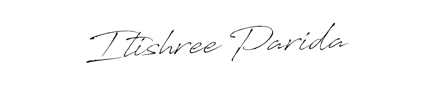 The best way (Antro_Vectra) to make a short signature is to pick only two or three words in your name. The name Itishree Parida include a total of six letters. For converting this name. Itishree Parida signature style 6 images and pictures png