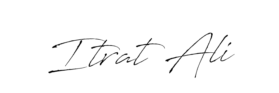 How to make Itrat Ali name signature. Use Antro_Vectra style for creating short signs online. This is the latest handwritten sign. Itrat Ali signature style 6 images and pictures png