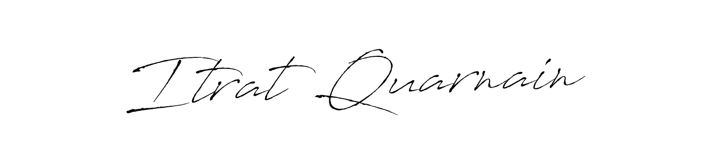 How to make Itrat Quarnain name signature. Use Antro_Vectra style for creating short signs online. This is the latest handwritten sign. Itrat Quarnain signature style 6 images and pictures png