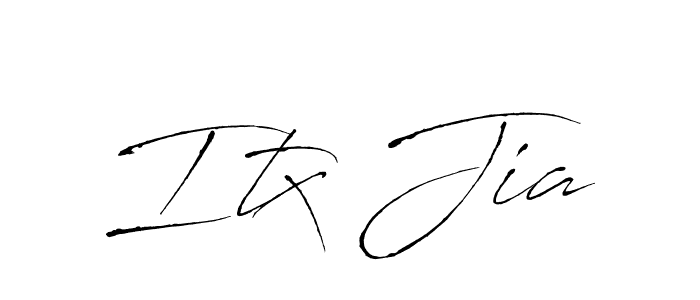 How to make Itx Jia name signature. Use Antro_Vectra style for creating short signs online. This is the latest handwritten sign. Itx Jia signature style 6 images and pictures png