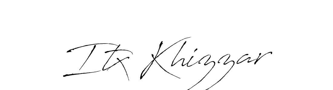 Antro_Vectra is a professional signature style that is perfect for those who want to add a touch of class to their signature. It is also a great choice for those who want to make their signature more unique. Get Itx Khizzar name to fancy signature for free. Itx Khizzar signature style 6 images and pictures png