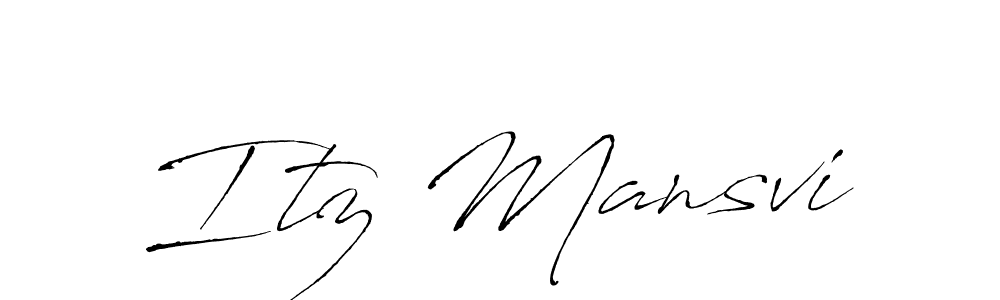 How to make Itz Mansvi name signature. Use Antro_Vectra style for creating short signs online. This is the latest handwritten sign. Itz Mansvi signature style 6 images and pictures png