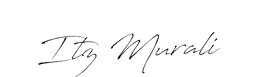 The best way (Antro_Vectra) to make a short signature is to pick only two or three words in your name. The name Itz Murali include a total of six letters. For converting this name. Itz Murali signature style 6 images and pictures png