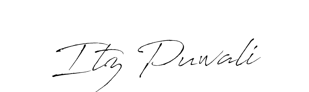 How to make Itz Puwali name signature. Use Antro_Vectra style for creating short signs online. This is the latest handwritten sign. Itz Puwali signature style 6 images and pictures png