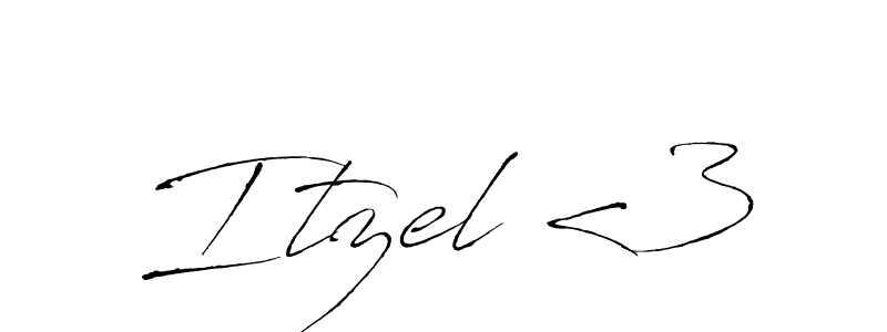 Use a signature maker to create a handwritten signature online. With this signature software, you can design (Antro_Vectra) your own signature for name Itzel <3. Itzel <3 signature style 6 images and pictures png