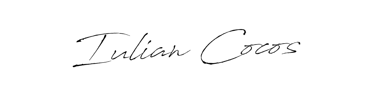 Design your own signature with our free online signature maker. With this signature software, you can create a handwritten (Antro_Vectra) signature for name Iulian Cocos. Iulian Cocos signature style 6 images and pictures png