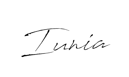 How to make Iunia name signature. Use Antro_Vectra style for creating short signs online. This is the latest handwritten sign. Iunia signature style 6 images and pictures png