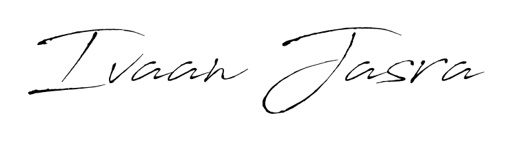 Transform the name Ivaan Jasra into a signature masterpiece using Antro_Vectra font. Ideal for photographers, artists, and creators looking for watermarks. Ivaan Jasra signature style 6 images and pictures png
