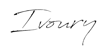 Personalize your online presence with Ivoury signature rendered in elegant Antro_Vectra font. Great for website footers and blogs. Ivoury signature style 6 images and pictures png