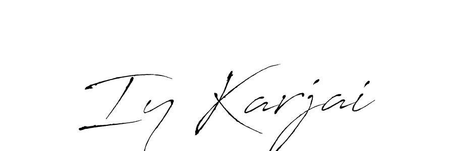 How to make Iy Karjai name signature. Use Antro_Vectra style for creating short signs online. This is the latest handwritten sign. Iy Karjai signature style 6 images and pictures png