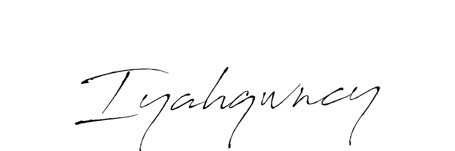 The best way (Antro_Vectra) to make a short signature is to pick only two or three words in your name. The name Iyahqwncy include a total of six letters. For converting this name. Iyahqwncy signature style 6 images and pictures png