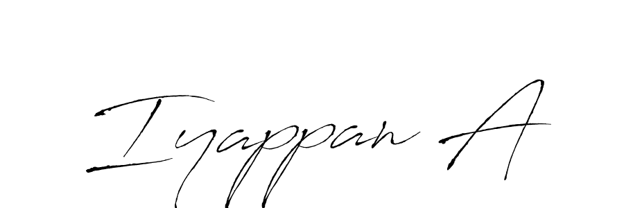 Use a signature maker to create a handwritten signature online. With this signature software, you can design (Antro_Vectra) your own signature for name Iyappan A. Iyappan A signature style 6 images and pictures png