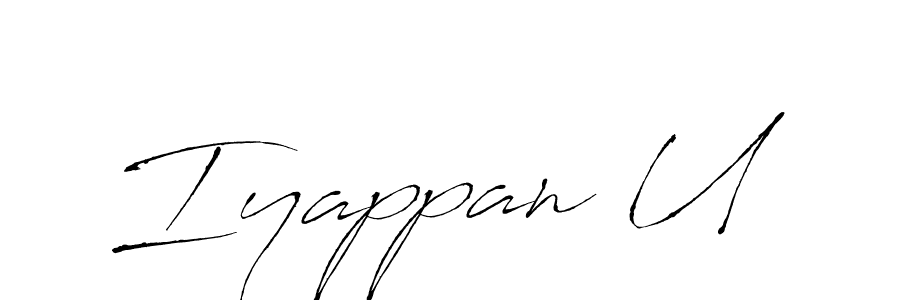 How to make Iyappan U name signature. Use Antro_Vectra style for creating short signs online. This is the latest handwritten sign. Iyappan U signature style 6 images and pictures png