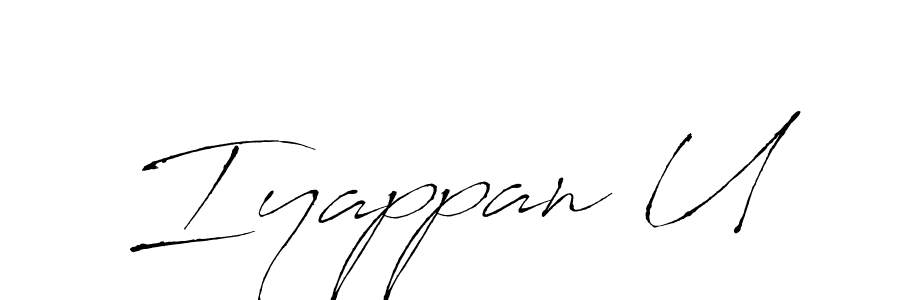 How to make Iyappan U name signature. Use Antro_Vectra style for creating short signs online. This is the latest handwritten sign. Iyappan U signature style 6 images and pictures png