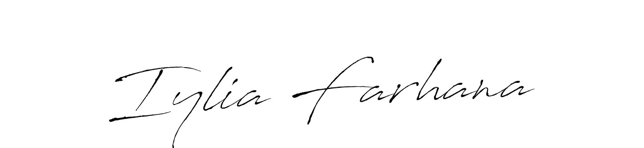 How to make Iylia Farhana signature? Antro_Vectra is a professional autograph style. Create handwritten signature for Iylia Farhana name. Iylia Farhana signature style 6 images and pictures png
