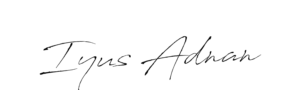 if you are searching for the best signature style for your name Iyus Adnan. so please give up your signature search. here we have designed multiple signature styles  using Antro_Vectra. Iyus Adnan signature style 6 images and pictures png